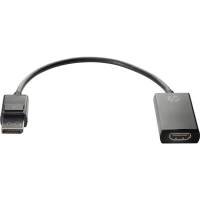 HP DisplayPort to HDMI True 4K-Adapter. Anschluss 1: DisplayPort, Anschluss 2: HDMI Typ A (Standard), Steckverbinder 1 Geschlecht: Männlich. Gewicht: 38 g. Kabelfarbe: Schwarz