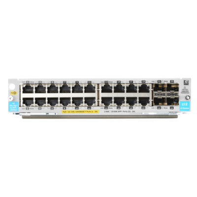 HPE J9990A - Gigabit Ethernet - 10,100,1000 Mbit/s - 10BASE-T - 100BASE-T - 1000BASE-T - 261,6 mm - 206,5 mm - 44,5 mm 20-port 10/100/1000BASE-T PoE+ / 4-port 1G/10GbE SFP+ MACsec v3 zl2 Module