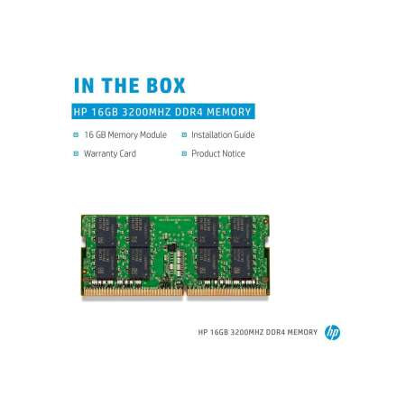 HP 286H8AA. Komponente für: 8 GB, Speicherlayout (Module x Grösse): 1 x 8 GB,  DDR4, 3200 MHz, Memory  260-pin SO-DIMM