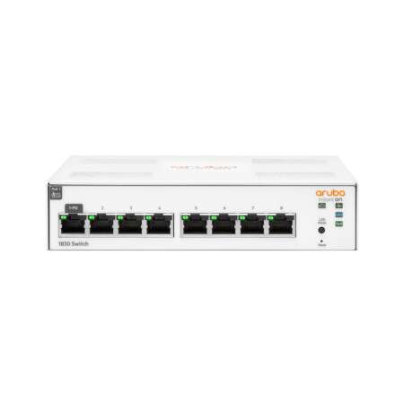 HPE Aruba Instant On 1830 8G. Switch-Typ: Managed, Switch-Ebene: L2. Basic Switching RJ-45 Ethernet Ports-Typ: Gigabit Ethernet (10/100/1000), Anzahl der basisschaltenden RJ-45 Ethernet Ports: 8. Vollduplex. MAC-Adressentabelle: 8000 Eintragungen, Routing