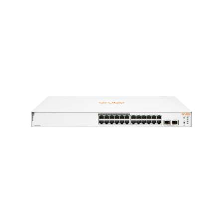 HPE Aruba Networking Aruba Instant On 1830 24G 12p Class4 PoE 2SFP 195W, Managed, L2, Gigabit Ethernet (10/100/1000), Power over Ethernet (PoE), Rack-Einbau, 1U Instant On 1830 Switch - 24 G 12 PoE-Anschlüsse der Klasse 4 - 2 SFP 195 W