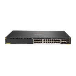 HPE 6300M, Managed L3 Switch mit 24 RJ-45 Ethernet Ports, HPE Smart Rate 1/2,5/5GbE Klasse 6 PoE und 4 SFP56 Anschlüssen. Rack-Einbau, 1U Formfaktor.