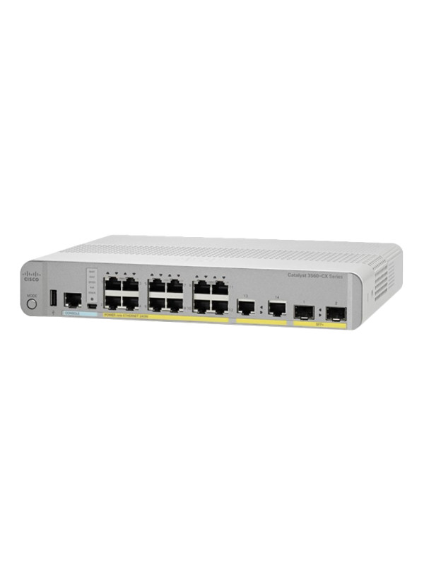 Cisco Catalyst 3560-CX - Managed - L2/L3 - Gigabit Ethernet (10/100/1000) - Power over Ethernet (PoE) - Rack-Einbau - Wandmontage 23.8 mpps - 12 GE PoE+ - 2 x 1G SFP and 2 x 1G copper - IP Base - 100-240 VAC - 2.31 kg