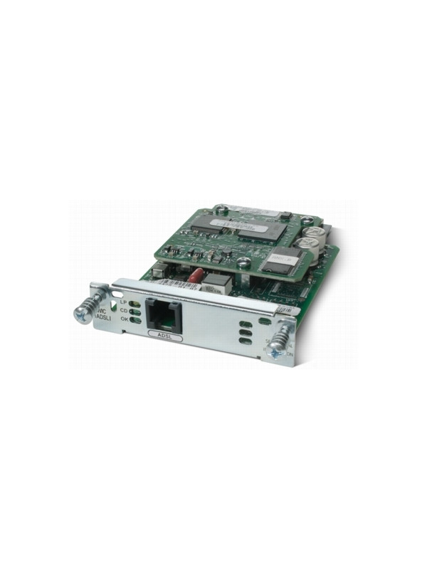 Cisco 1-port ADSL over basic telephone service HWIC - 78,2 x 120,4 x 19,2 mm - 90 g Router - 0,02 Gbps - 1-Port - xDSL - UMTS (WCDMA) - Plug-In Modul