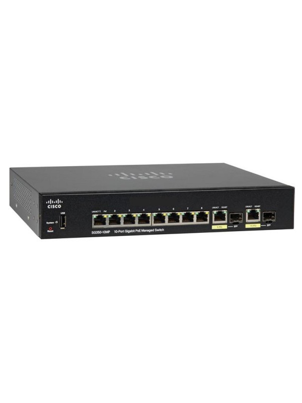 Cisco Small Business SG350-10MP - Managed - L2/L3 - Gigabit Ethernet (10/100/1000) - Power over Ethernet (PoE) - Rack-Einbau 10-Port Gigabit PoE Managed Switch - 160 x 128 x 30 mm - 1.19 kg - NA