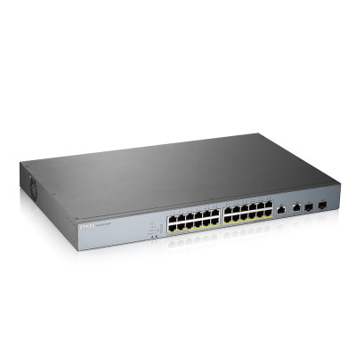 ZyXEL GS1350-26HP-EU0101F - Managed - L2 - Gigabit Ethernet (10/100/1000) - Power over Ethernet (PoE) - Rack-Einbau 26 Port managed CCTV PoE switch - long range - 375W