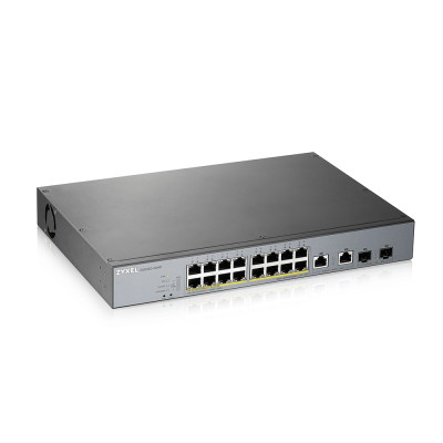 ZyXEL GS1350-18HP-EU0101F - Managed - L2 - Gigabit Ethernet (10/100/1000) - Power over Ethernet (PoE) - Rack-Einbau 18 Port managed CCTV PoE switch - long range - 250W
