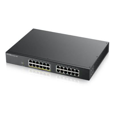 ZyXEL GS1900-24EP - Managed - L2 - Gigabit Ethernet (10/100/1000) - Vollduplex - Power over Ethernet (PoE) - Rack-Einbau Smart Managed - 24 x 100/1000Mbps ports - 12 x 802.3at PoE ports - 19/26 dB(A) - 100 - 240 V AC - 50/60 Hz - 166.5W - (W)330mm - 2.48k