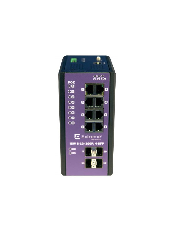 Extreme Networks 16802 - Managed - L2 - Fast Ethernet (10/100) - Vollduplex - Power over Ethernet (PoE) - Wandmontage ISW 8-10/100P - 4-SFP