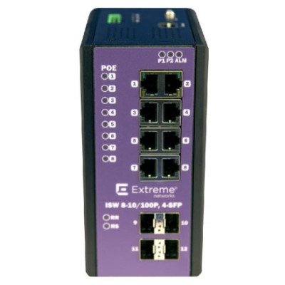 Extreme Networks 16802 - Managed - L2 - Fast Ethernet (10/100) - Vollduplex - Power over Ethernet (PoE) - Wandmontage ISW 8-10/100P - 4-SFP