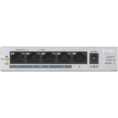 ZyXEL GS1005HP - Unmanaged - Gigabit Ethernet (10/100/1000) - Vollduplex - Power over Ethernet (PoE) 5-Port GbE Unmanaged PoE Switch
