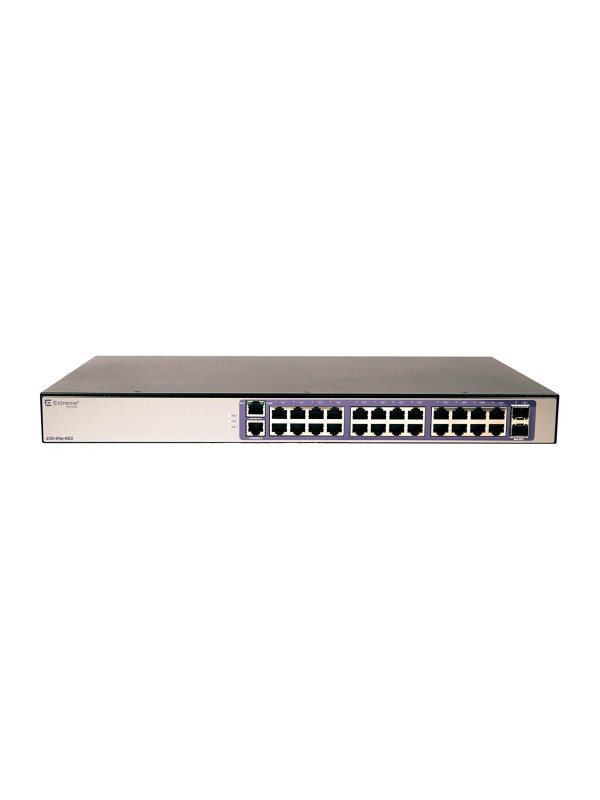 Extreme Networks 210-24P-GE2 - Managed - L2 - Gigabit Ethernet (10/100/1000) - 100 Gigabit Ethernet - Power over Ethernet (PoE) Series 24-port 10/100/1000BASE-T PoE+ (185W) - 2x 1GbE unpopulated SFP ports - 1x Fixed AC PSU - L2 Switching with Static Route