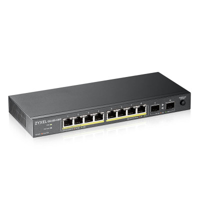 ZyXEL GS1100-10HP - Switch - unmanaged - Switch - Glasfaser (LWL) 1 Gbps - 10-Port - Power over Ethernet - RJ-45 - Unmanaged - MDI Port-Erkennung - Rack-Modul - 3 HE