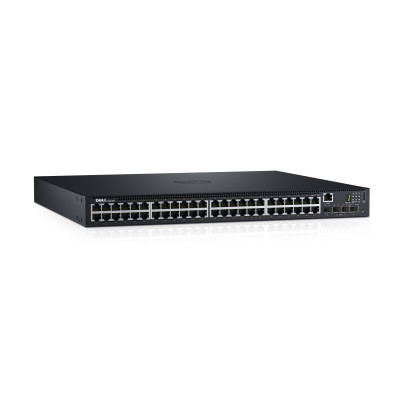 DELL N1548P. Switch-Typ: Managed, Switch-Ebene: L3. Basic Switching RJ-45 Ethernet Ports-Typ: Gigabit Ethernet (10/100/1000), Anzahl der basisschaltenden RJ-45 Ethernet Ports: 48, Anzahl USB 2.0 Anschlüsse: 1. Vollduplex. MAC-Adressentabelle: 16000 Eintra