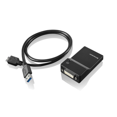 Lenovo USB 3.0 - DVI/VGA. Maximale Auflösung: 2048 x 1152 Pixel. Schwarz. Gewicht: 138 g. Mitgelieferte Kabel: USB Lenovo Gold Partner Schweiz