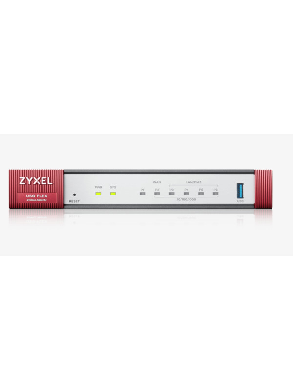 ZyXEL USG Flex 100 - 900 Mbit/s - 270 Mbit/s - 42,65 BTU/h - 989810 h - DCC - CE - C-Tick - LVD - IPSec - SSL/TLS 1x SFP - USB 3.0 - RJ-45 - 900Mbps - 12V DC - 850g