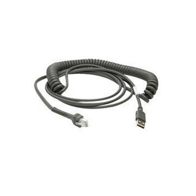 Zebra 2.8m USB A - Grau - USB A - 2,8 m USB2.0 A Sheilded Cable for Motorola LI2208 - Coiled - 2.8m