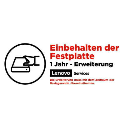 Lenovo 1 Jahr Einbehalten der Festplatte (Erweiterung). Anzahl Benutzerlizenzen: 1 Lizenz(en), Zeitraum: 1 Jahr(e) Lenovo Gold Partner Schweiz