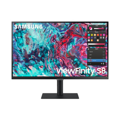 Samsung ViewFinity S80TB. 68,6 cm (27 Zoll), Display-Auflösung: 3840 x 2160 Pixel,  4K Ultra HD,  LED, Reaktionszeit: 5 ms, Natives Seitenverhältnis: 16:9, Bildwinkel, horizontal: 178°, Bildwinkel, vertikal: 178°. Eingebaute Lautsprecher. Integrierter USB