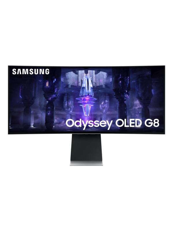 Samsung Odyssey Neo G8 LS34BG850SUXEN. 86,4 cm (34 Zoll), Display-Auflösung: 3440 x 1440 Pixel,  UltraWide Quad HD,  OLED, Reaktionszeit: 0,1 ms, Natives Seitenverhältnis: 21:9, Bildwinkel, horizontal: 178°, Bildwinkel, vertikal: 178°. Eingebaute Lautspre