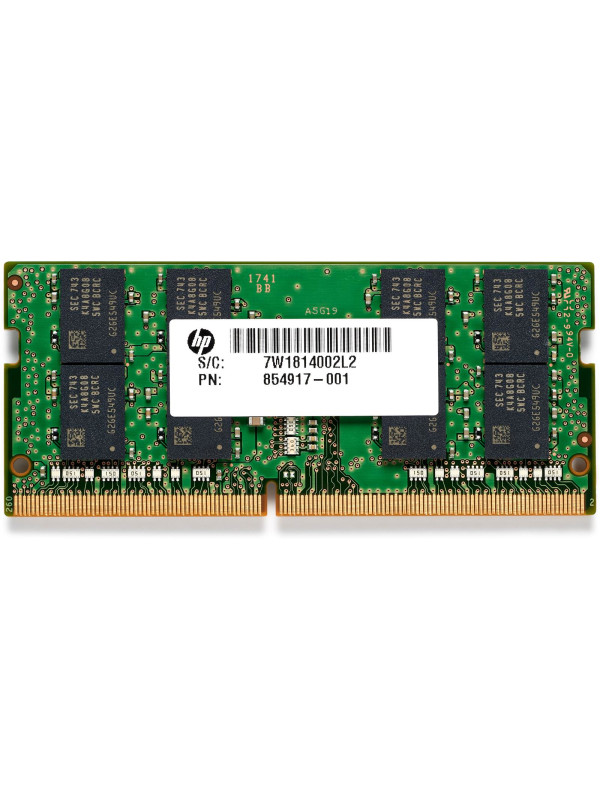 HP 16 GB 2666 MHzDDR4-Speicher. Komponente für: Notebook, 16 GB, Speicherlayout (Module x Größe): 1 x 16 GB,  DDR4, 2666 MHz, Memory  260-pin SO-DIMM