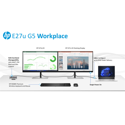 HP E27u & E27q G5 Workplace - Bundle aus 2 x 27"...