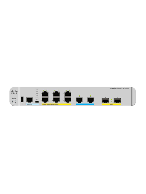 Cisco Catalyst 3560CX-8XPD-S - Switch - verwaltet 8 x 10/100/1000 (PoE+) + 2 x C 10 G-Bit SFP+ - Desktop - an Rack montierbar - an DIN-Schiene montierbar - wandmontierbar - PoE+ (240 W)