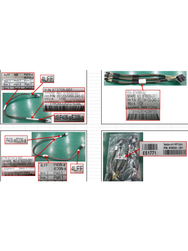 HPE DL180 Gen10 LFF /-a FIO Cbl Kit - Kabelmanagement-Set MiniSAS large form factor (LFF) and power cable kit