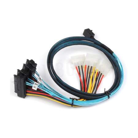 LSI 3ware mini SAS HD x4 [SFF-8643] auf SAS x4 [SAS-8482] Kabel mit Seitenband, 0.6m