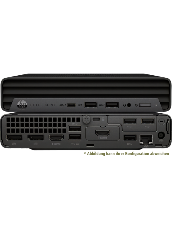 HP Elite Mini 600 G9  i5-13500T 14C (35W), 16GB DDR5, 512GB PCIe SSD, Intel UHD 770, 90W AC Adapter, HP 320K Keyboard, HP 128 Laser Mouse, Front: 1xUSB-C 3.0, 2xUSB-A, 1x3.5mm Audio / Back: 1xUSB-C 3.2 Gen 2 with Power,2xDP, 1xHDMI, 5xUSB-A, 1xRJ45, WiFi