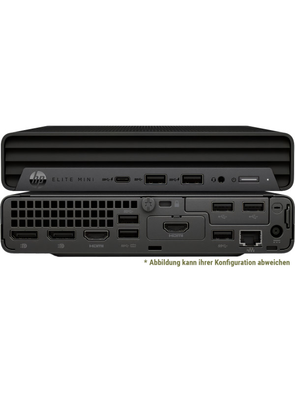 HP Elite Mini 800 G9  i7-13700 16C (65W), 16GB DDR5, 512GB PCIe SSD, Intel UHD 770, 120W AC Adapter, HP 320K Keyboard, HP 128 Laser Mouse, Front: 1xUSB-C 3.1, 2xUSB-A, 1x3.5mm Audio / Back: 2xDP, 1xHDMI, USB-C 3.2 Gen 2 with Power Delivery, 5xUSB-A, 1xRJ4