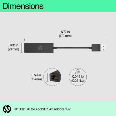 HP USB-3.0-zu-Gigabit-LAN-Adapter. Kabelgebunden, USB,...