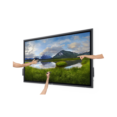 DELL P6524QT. Produktdesign: Interaktiver Flachbildschirm. 163,9 cm (64.5"),  LCD, Display-Auflösung: 3840 x 2160 Pixel, Helligkeit: 350 cd/m²,  4K Ultra HD, Touchscreen. Schwarz Dell Sub-Distributor Schweiz