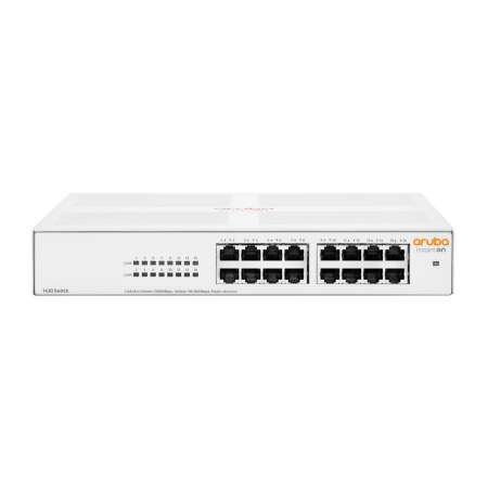 HPE Instant On 1430 Switch - 16G, Unmanaged, L2, Gigabit Ethernet, Vollduplex, Rack-Einbau, 1U. Netzwerkports: 16, Anschlusstyp: RJ-45.