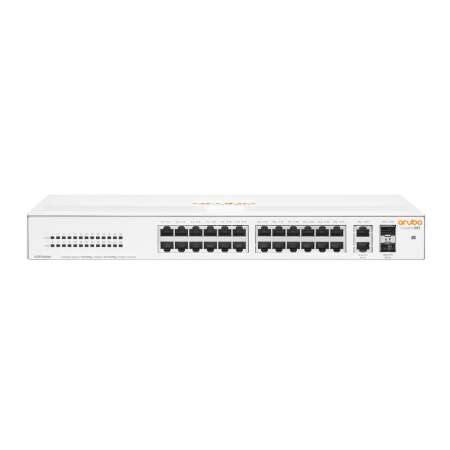 HPE NetConnect 26G 2SFP Switch, Unmanaged, L2, Gigabit Ethernet, Vollduplex, Rack-Einbau, 1U, 16384 MAC-Adressen, 56 Gbit/s