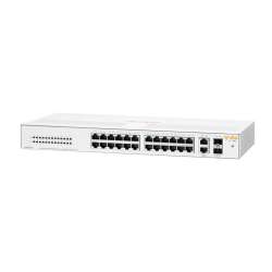 HPE NetConnect 26G 2SFP Switch, Unmanaged, L2, Gigabit Ethernet, Vollduplex, Rack-Einbau, 1U, 16384 MAC-Adressen, 56 Gbit/s