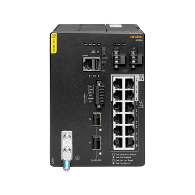 HPE a Hewlett Packard Enterprise company Aruba 4100i - Managed - L2 - Gigabit Ethernet (10/100/1000) - Power over Ethernet (PoE) - Rack-Einbau - 4U HPE Renew Produkt,  12 Anschlüsse 1 GbE (8 Anschlüsse POE Klasse 4 und 4 Anschlüsse POE Klasse 6) 2 Anschlü