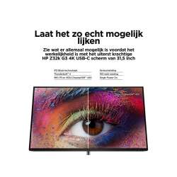 HP 732pk Docking Display, 32" UHD, IPS Black, HDR400, 400 nits, 2000:1 Contrast, Thunderbolt 4 (100W PD), HDMI, DP In/Out, USB-C, 4x USB-A, USB-B, RJ-45, KVM, HP Eye Ease, höhenverstellbar, Garantie 3 Jahre