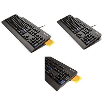 Lenovo 4X30E51035 - Volle Größe (100%) - Kabelgebunden - USB - QWERTY - Schwarz Smartcard Keyboard - Swiss French/German