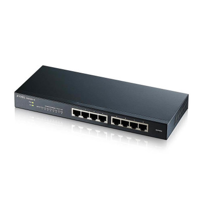 ZyXEL GS1900-8 - Managed - L2 - Gigabit Ethernet (10/100/1000) - Vollduplex - Rack-Einbau ports - 100/1000 Mbps - MAC8K - IEEE 802.1D STP / 802.1w RSTP / 802.1s MSTP - L2 Multicast - Web Interface - Black