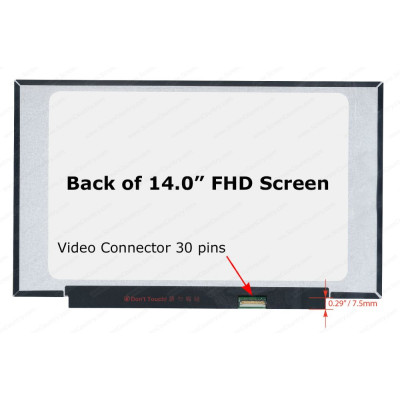 Lenovo N140JCA-EEK FRU SD10W69519 LCD Screen Part - 14", Resolution 1920x1080 FHD 1080p, Backlight LED, Anti-Glare, Connector 30pin, IPS