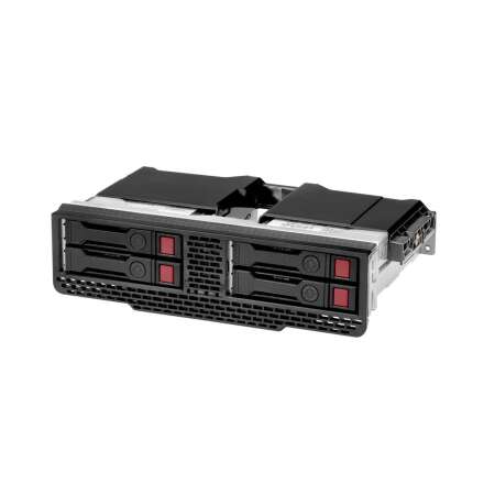 HPE P39591-B21. Produkttyp: HDD / SSD-Gehäuse. Anzahl der unterstützten Speicherlaufwerke: 4, Größe des Speicherlaufwerks: 2.5", Unterstützte Speicherlaufwerk-Schnittstellen: SAS, SATA. Produktfarbe: Schwarz