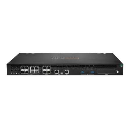HPE Aruba 9114 Hybrid, 1U, Schwarz, 280165h MTBF, 1000/10000 Mbit/s, 20000 Mbit/s Firewall, 20 Gbit/s 3DES/AES, RJ-45 Konsole, 185W max. Stromverbrauch, 100-240V Eingangsspannung, 50-60Hz Eingangsfrequenz