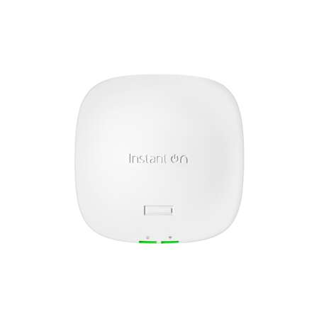 HPE Instant On AP21, 1200 Mbit/s, 300 Mbit/s, 1000 Mbit/s, 10/100/1000Base-T(X), 802.11ax/n, 802.3af/at, Ceiling/Wall mount, White, Kensington lock slot, Internal antenna, 4.8 dBi gain