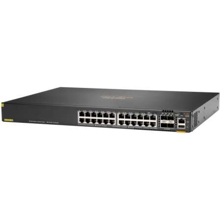 HPE CX 6200F 24G PoE 4SFP 370W TAA, Managed, L3, Gigabit Ethernet, PoE, Rack-Einbau, 1U Networking Switch. Ports: 24x RJ-45, 4x SFP, Anschlusstyp: RJ-45/USB Type-C.
