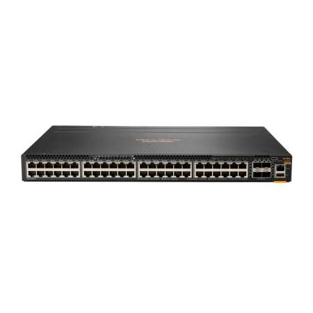 HPE Aruba 6300M, L3 Managed Switch mit 48x 1GbE und SFP56 Ports, 4x PoE, 2 Lüftereinschübe, 1 PSU. 496 Gbit/s Routing-Kapazität.