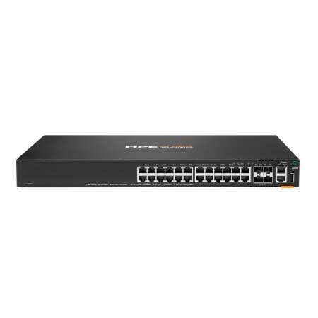 HPE Aruba CX 6200F 24G 4SFP TAA Switch, Managed, L3, Gigabit Ethernet, 24 RJ-45 Ports, RJ-45/USB Type-C Console Port, 128 Gbit/s Routing/Switching Capacity, Rack-Mountable, 1U Form Factor