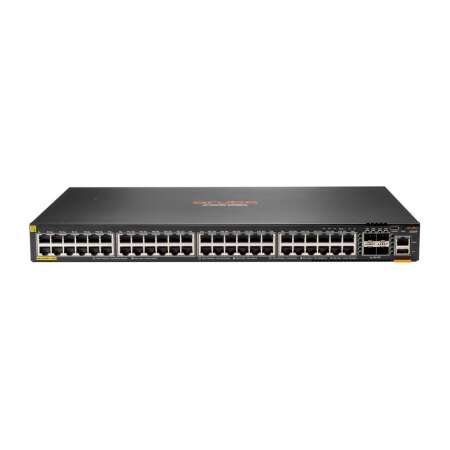 HPE Aruba Networking CX 6200F 48G Class4 PoE 4SFP+ 740W Switch - Switch - max. Stapelentfernung 10 km - L3 - managed - 48 x 10/100/1000 (PoE+) HPE Renew Produkt,  + 4 x 1 Gigabit/10 Gigabit SFP+ (Uplink) - Front und Seite zu Hinterseite - an Rack montierb