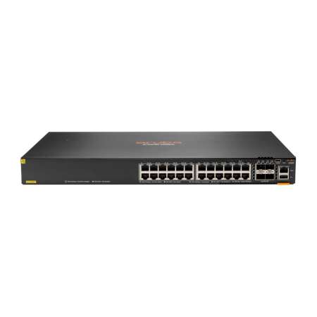 HPE Aruba 6300F - Switch - L3 - managed - 24 x 10/100/1000 (PoE+) HPE Renew Produkt,  + 4 x 50 Gigabit Ethernet SFP56 - Luftstrom von vorne nach hinten - an Rack montierbar - PoE+ - TAA-konform