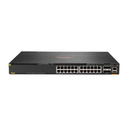 HPE Aruba 6300M - Switch - L3 - managed - 24 x 10/100/1000 (PoE+) HPE Renew Produkt,  + 4 x 1 Gigabit / 10 Gigabit / 25 Gigabit / 50 Gigabit SFP56 (Uplink / Stacking) - Front und Seite zu Hinterseite - an Rack montierbar - PoE+ (720 W)